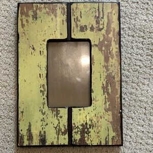 Distressed Yellow/Green Wood Photo Frame - Home Accents